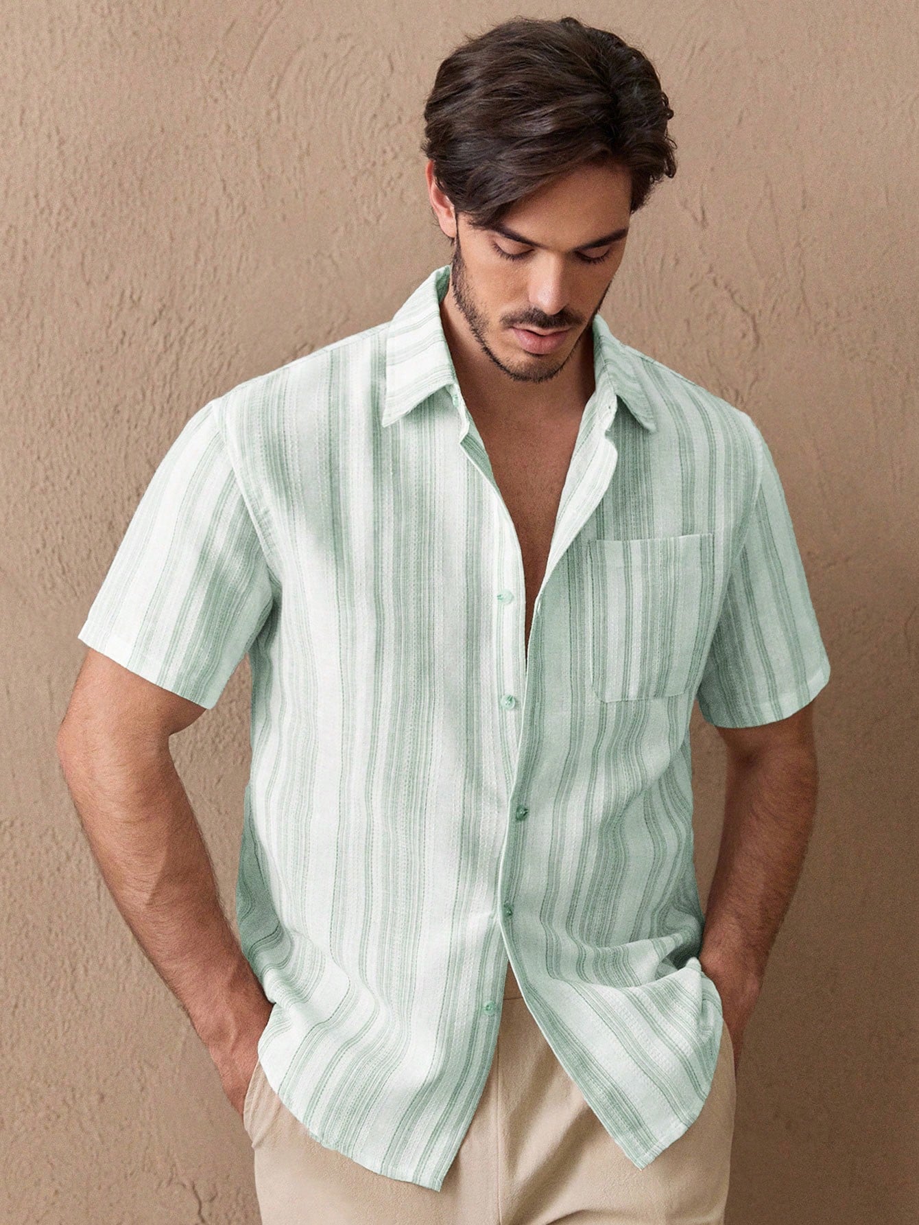 ChiClick | Striped Linen Resort Shirt