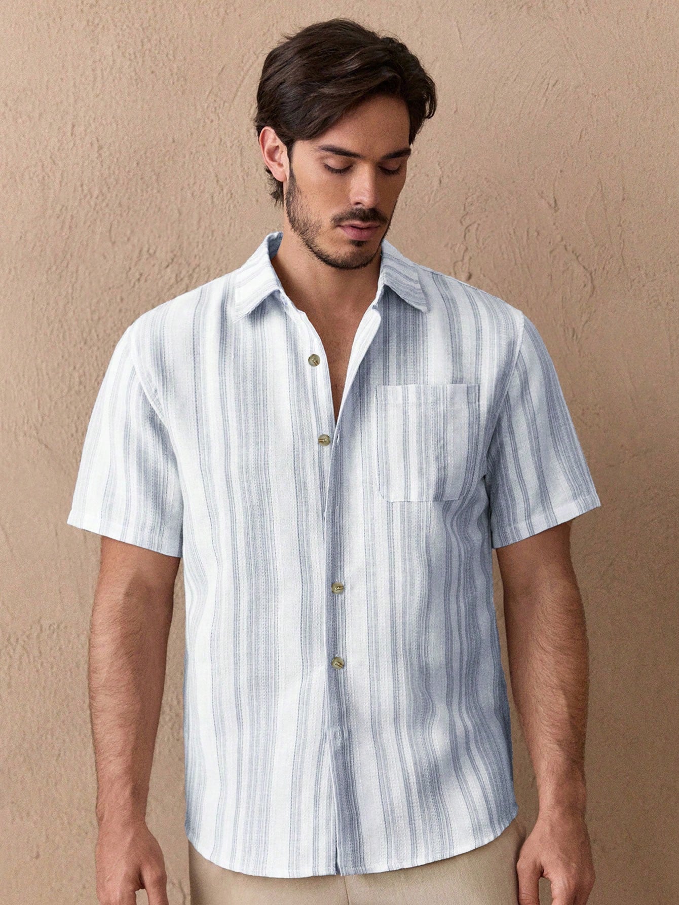 ChiClick | Striped Linen Resort Shirt