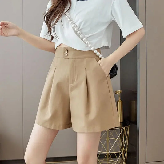 High Waisted Pleated Dress Shorts