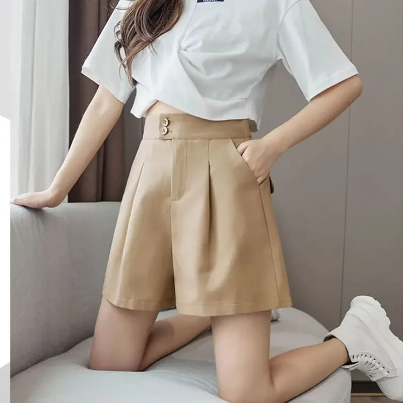 High Waisted Pleated Dress Shorts