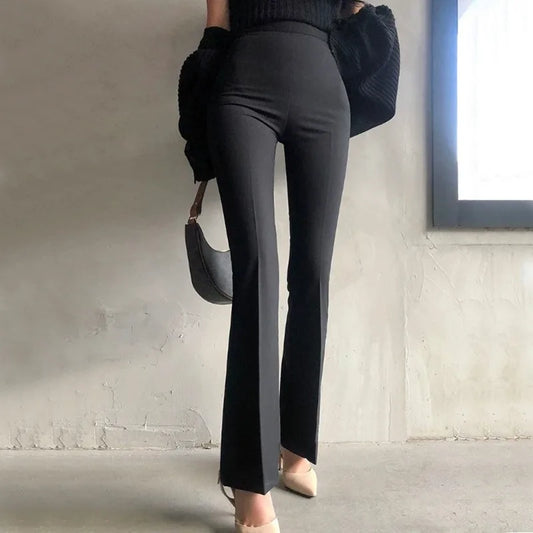  High Waisted Split Hem Flare Pants