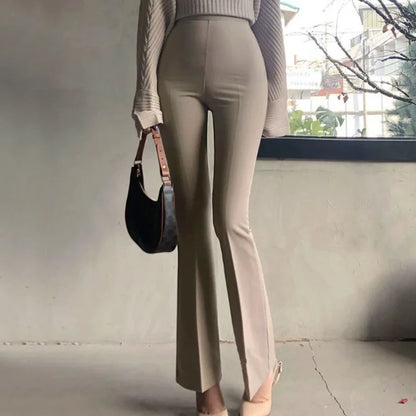  High Waisted Split Hem Flare Pants