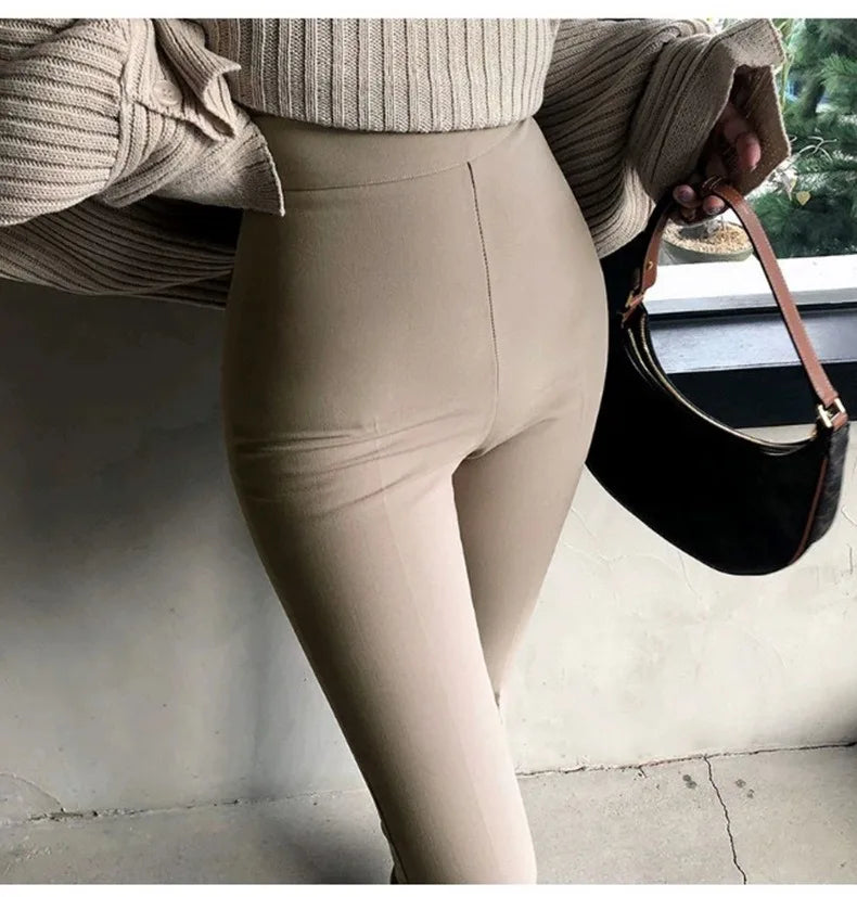  High Waisted Split Hem Flare Pants
