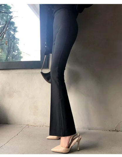  High Waisted Split Hem Flare Pants