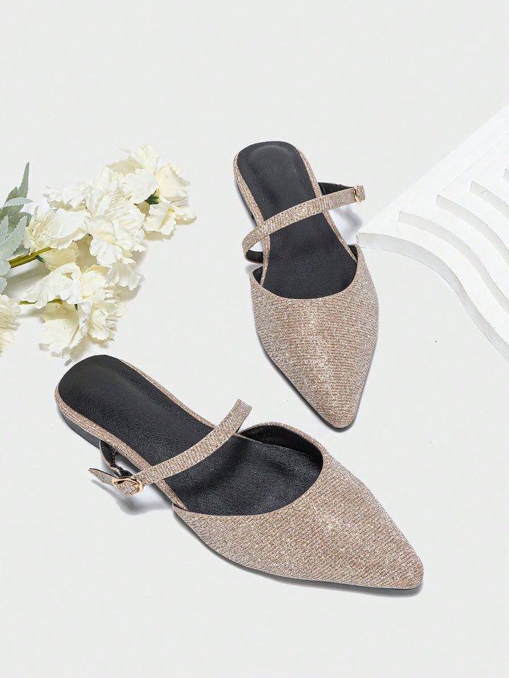  Jacquard Mary Jane Slingback Flats