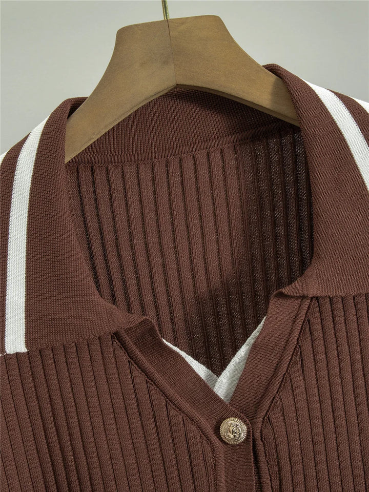 Knit Cardigan & Wide Leg Pants Set