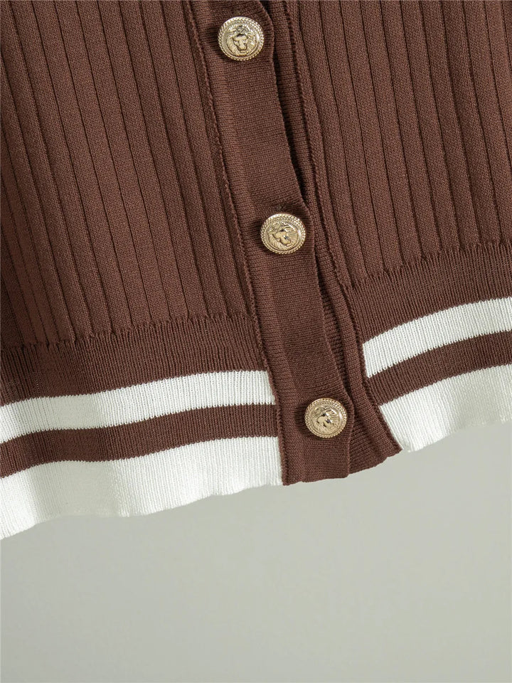 Knit Cardigan & Wide Leg Pants Set