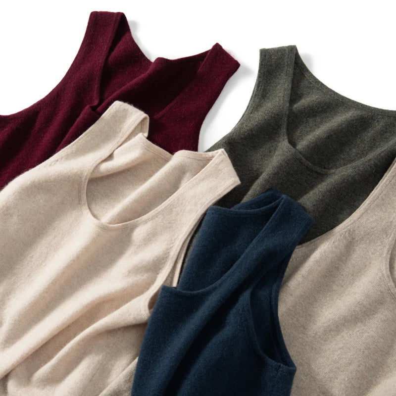 Knit Cashmere Sleeveless Tank