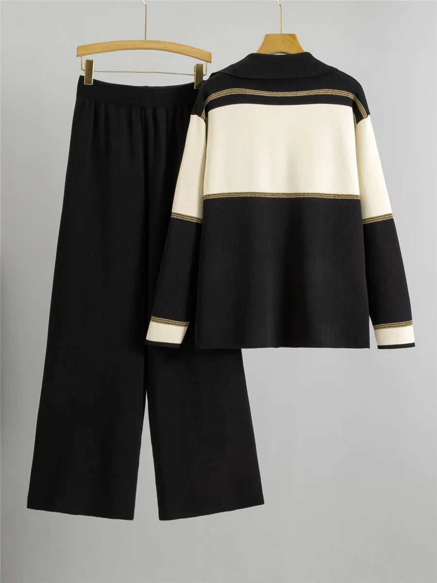 Knit Double-Breasted Lounge Set