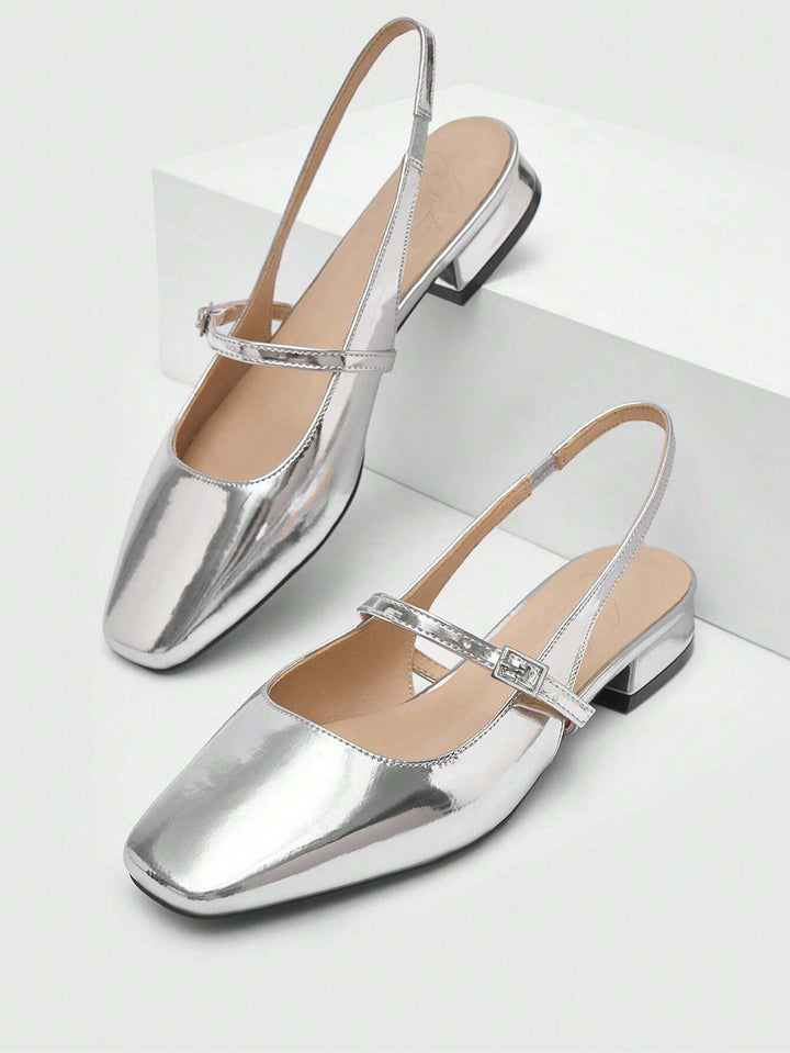 Knit Mary Jane Slingback Flats