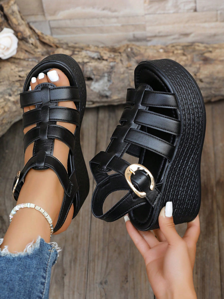  Knot Detail Ankle Strap Wedge Sandal