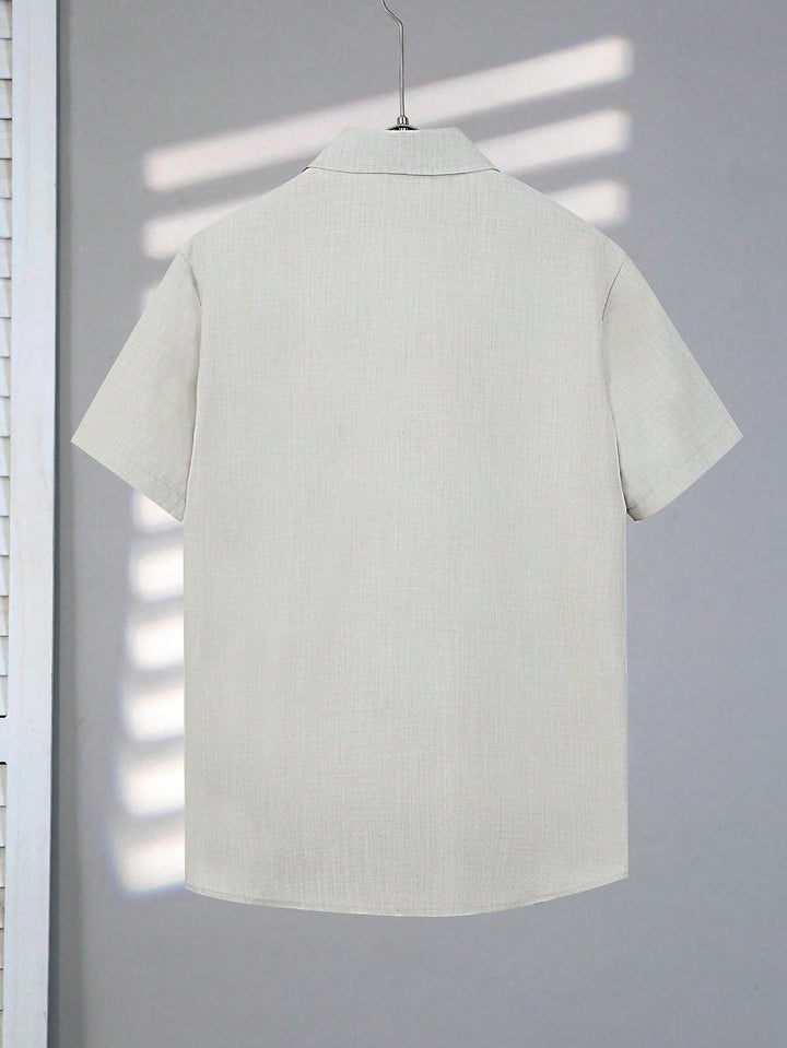 Linen Blend Camp Collar Shirt