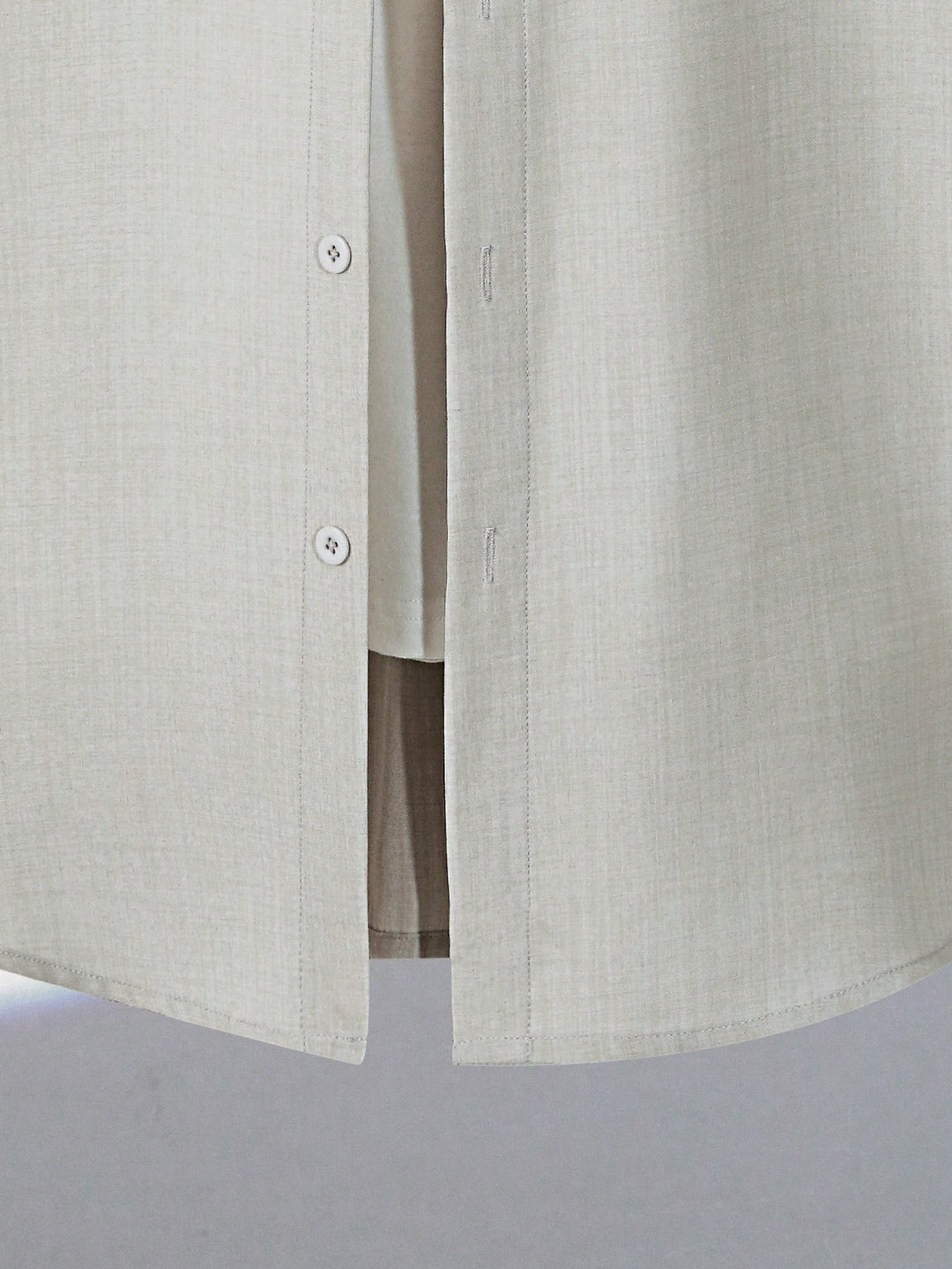 Linen Blend Camp Collar Shirt