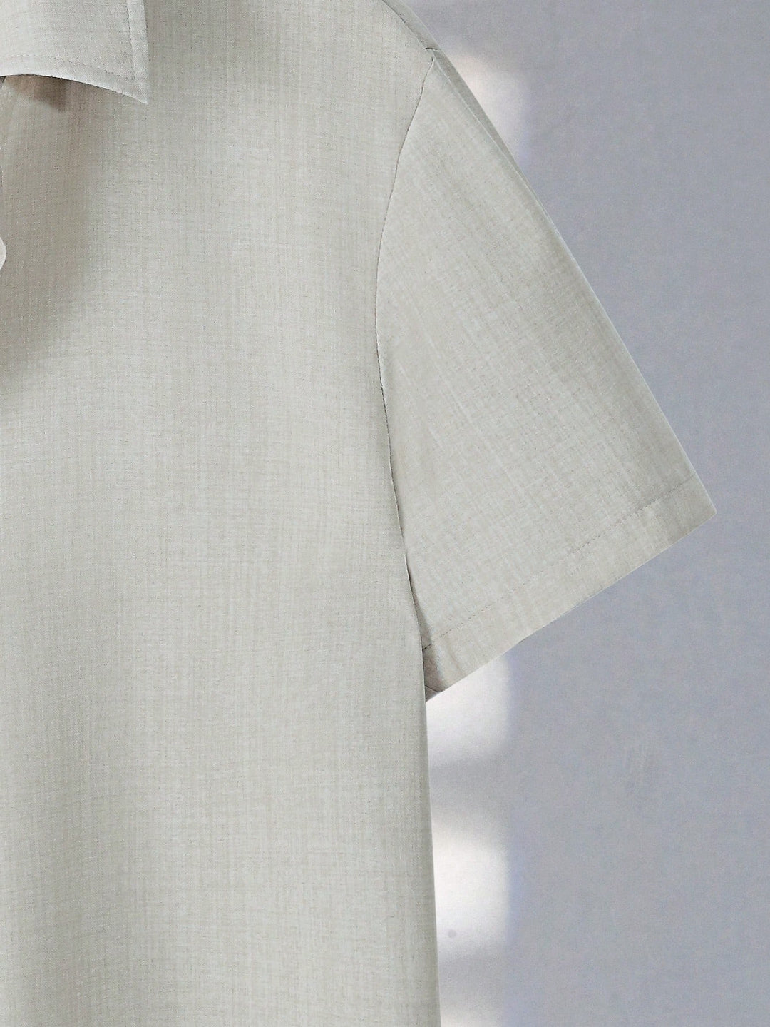 Linen Blend Camp Collar Shirt