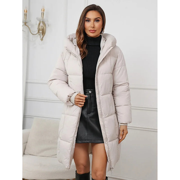 Long Hooded Winter Puffer Coat