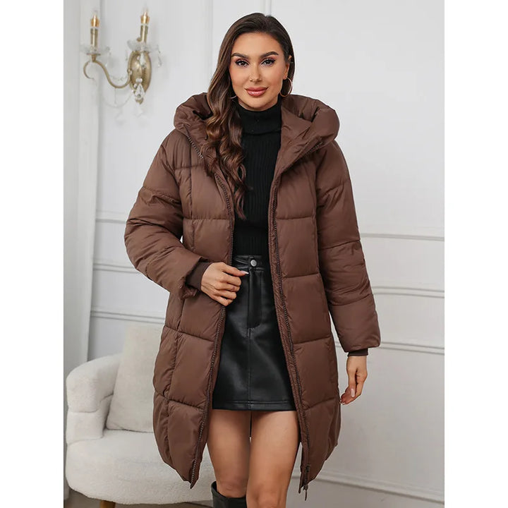 Long Hooded Winter Puffer Coat