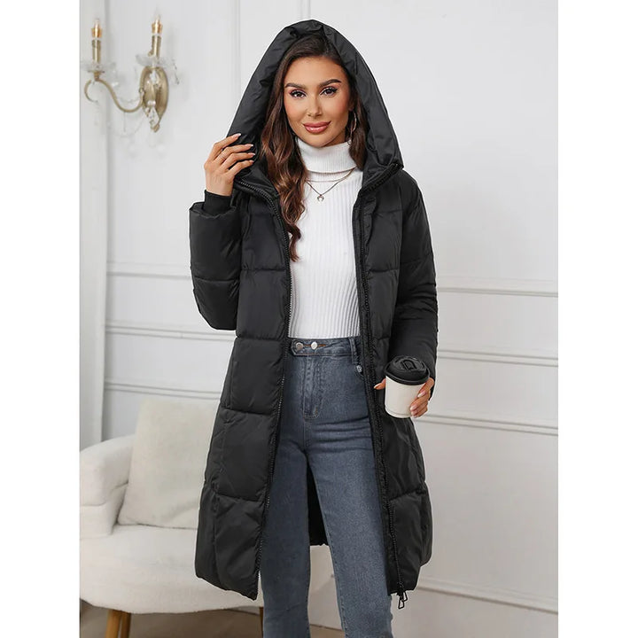 Long Hooded Winter Puffer Coat