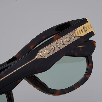 Luxury Engraved Tortoise Sunglasses