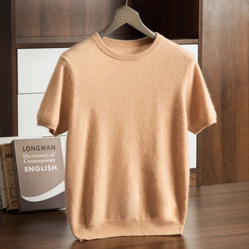  Men's Short Sleeve Knit Sweater