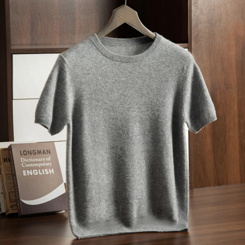  Men's Short Sleeve Knit Sweater