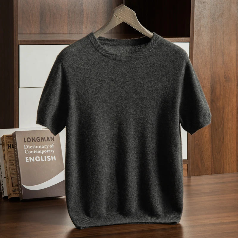  Men's Short Sleeve Knit Sweater