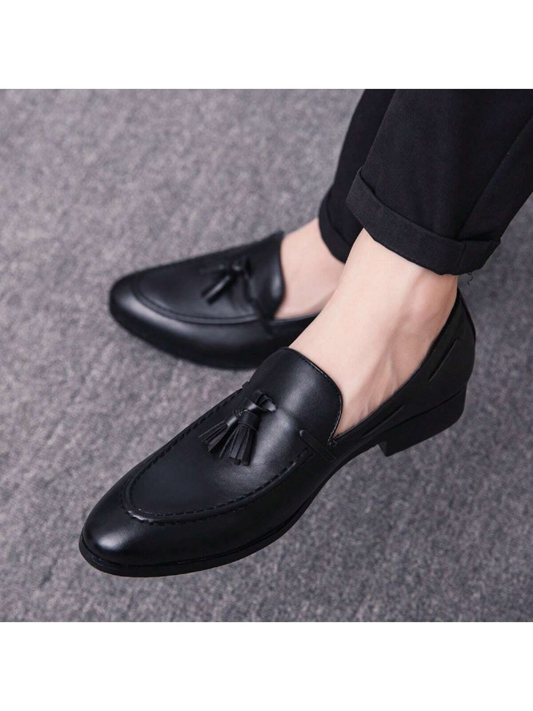 Men's Burnished Leather Tassel Loafers