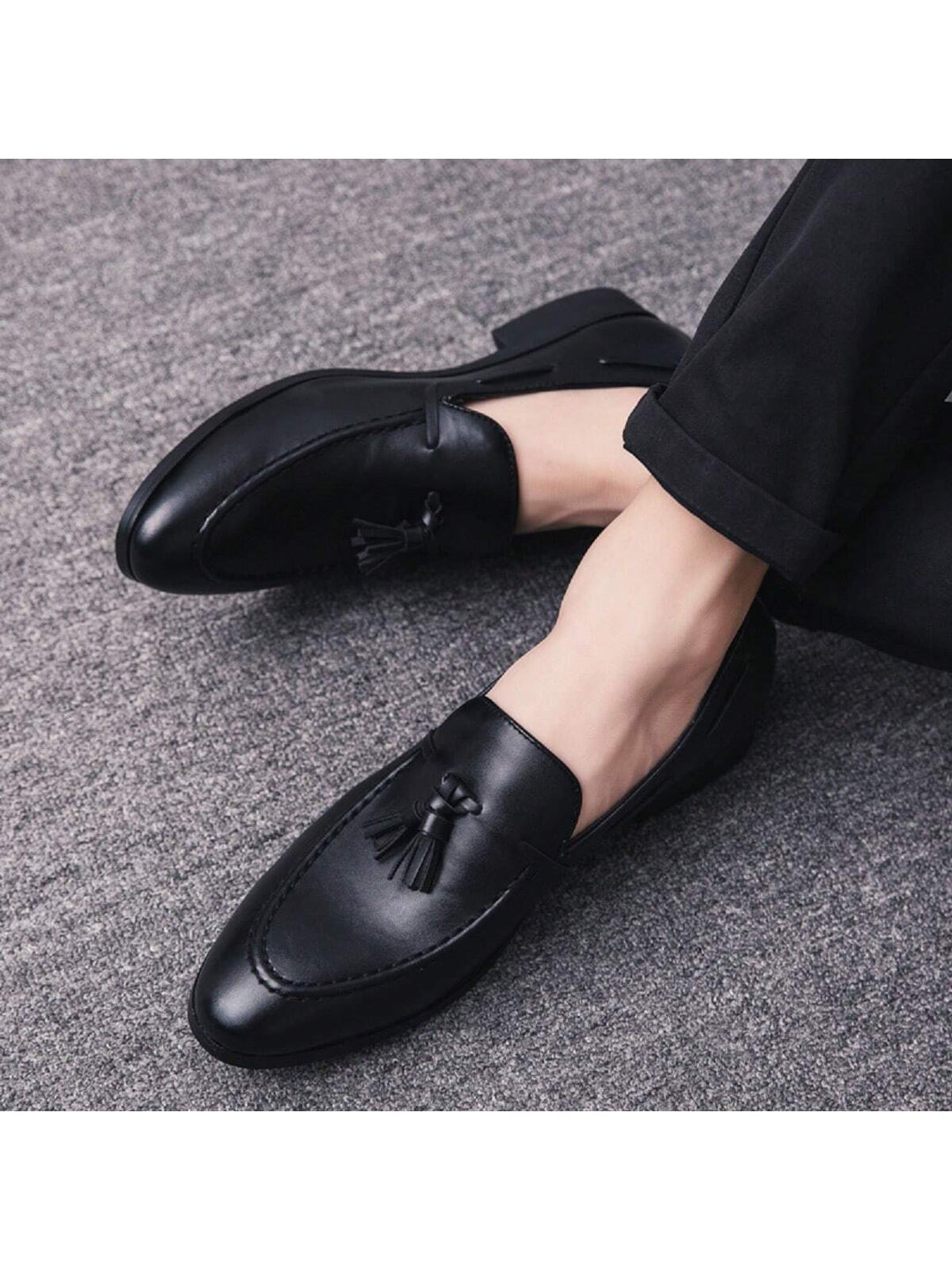 Men's Burnished Leather Tassel Loafers