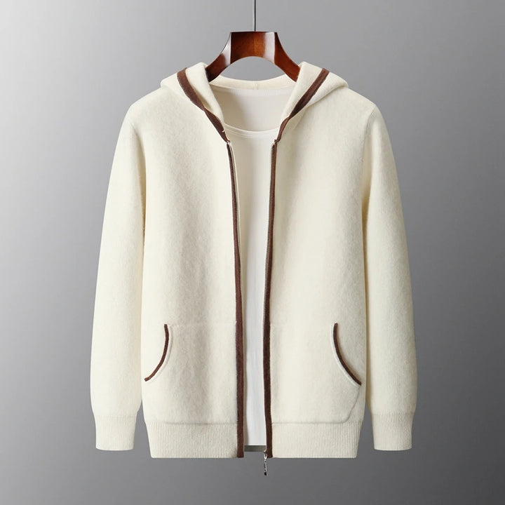 Mens Cashmere Zip Hoodie Jacket
