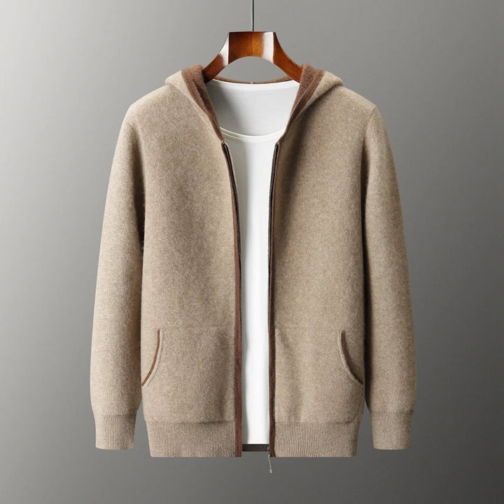 Mens Cashmere Zip Hoodie Jacket