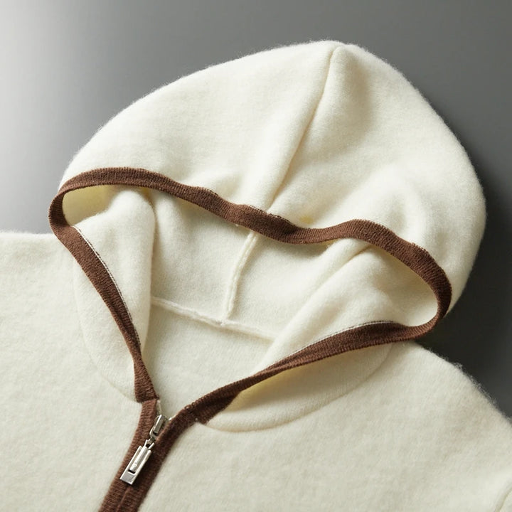 Mens Cashmere Zip Hoodie Jacket