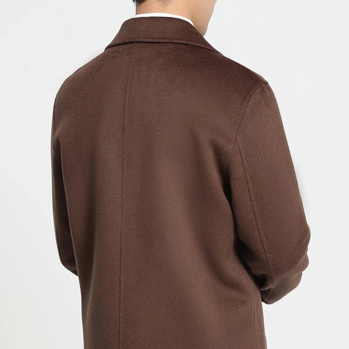 Mens Double-Breasted Wool Blend Coat