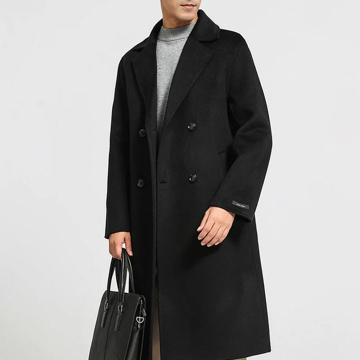 Mens Double-Sided 100% Wool Overcoat