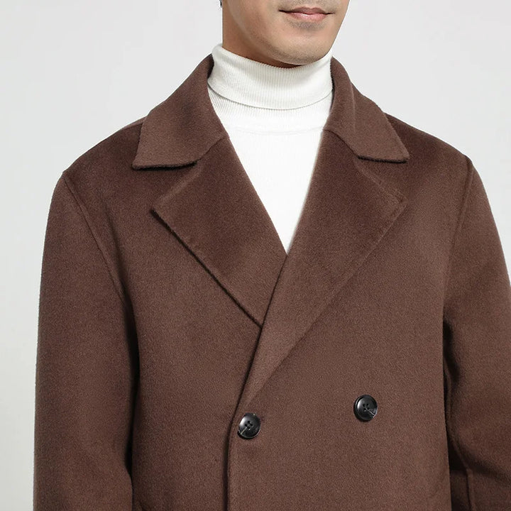 Mens Double-Sided 100% Wool Overcoat