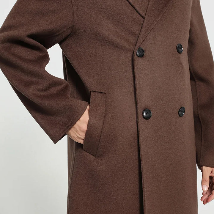 Mens Double-Sided 100% Wool Overcoat