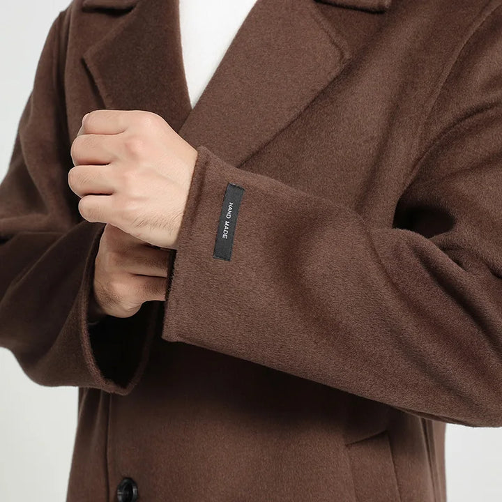 Mens Double-Sided 100% Wool Overcoat