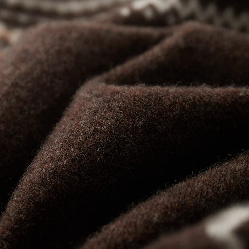 Mens Fair Isle Cashmere Quarter-Zip Sweater