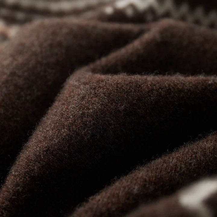 Mens Fair Isle Cashmere Quarter-Zip Sweater