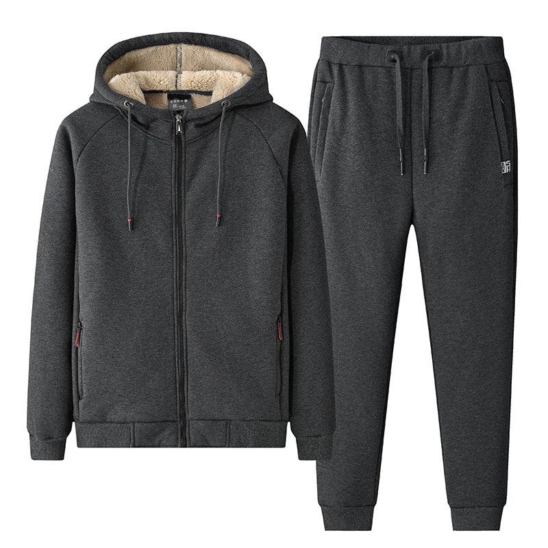 Men’s Fleece-Lined Winter Tracksuit Set