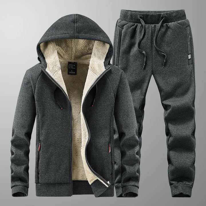 Men’s Fleece-Lined Winter Tracksuit Set
