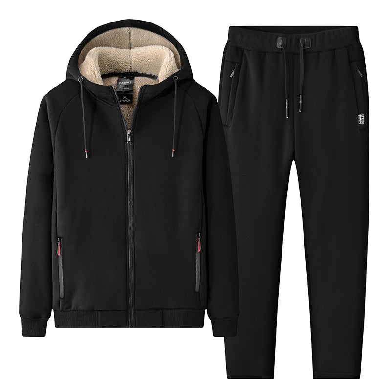 Men’s Fleece-Lined Winter Tracksuit Set