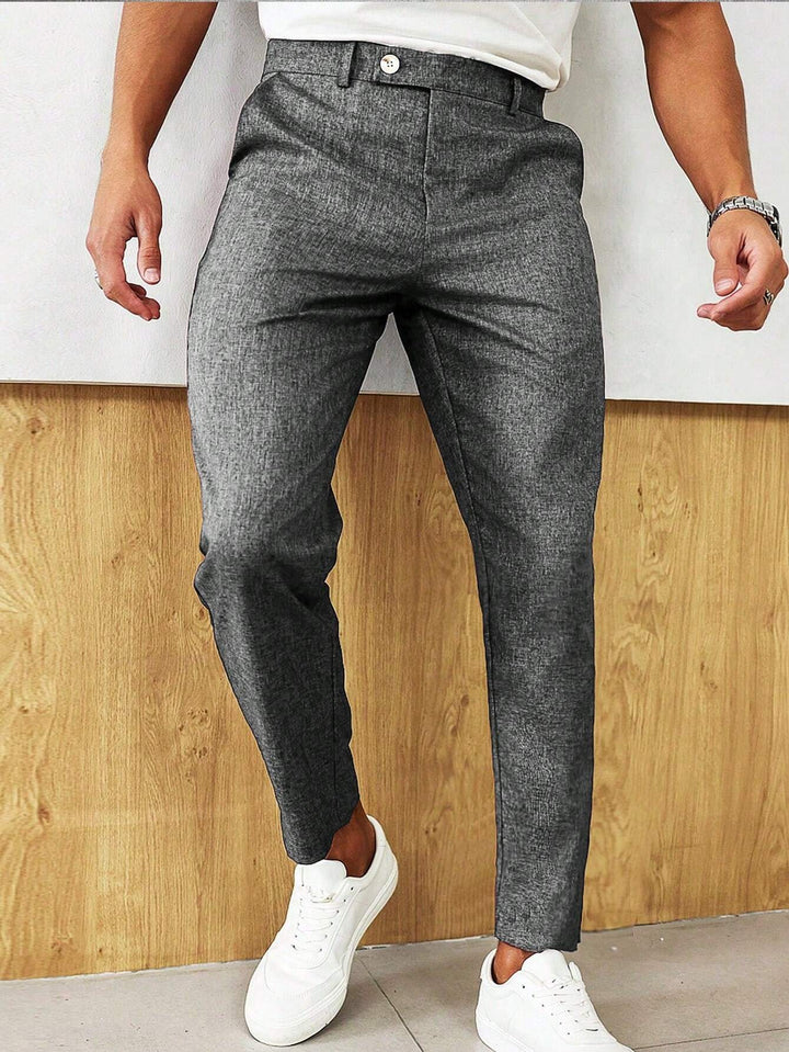  Men's Grey Tweed Ankle Trousers