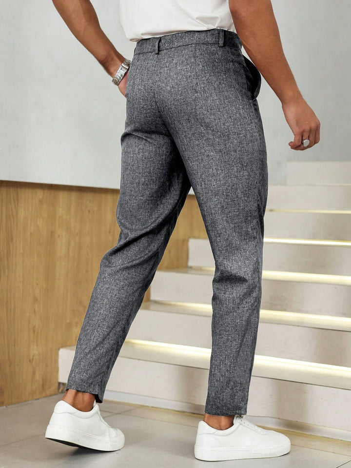  Men's Grey Tweed Ankle Trousers