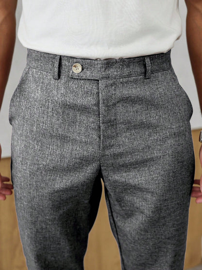  Men's Grey Tweed Ankle Trousers