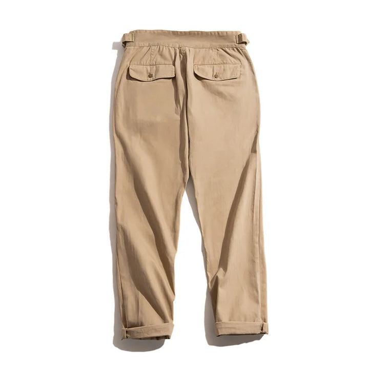  Men's High-Waist Cotton Gurkha Trousers