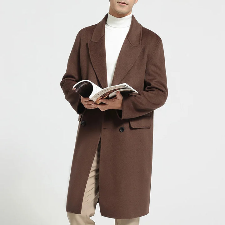 Mens Long Wool Blend Overcoat
