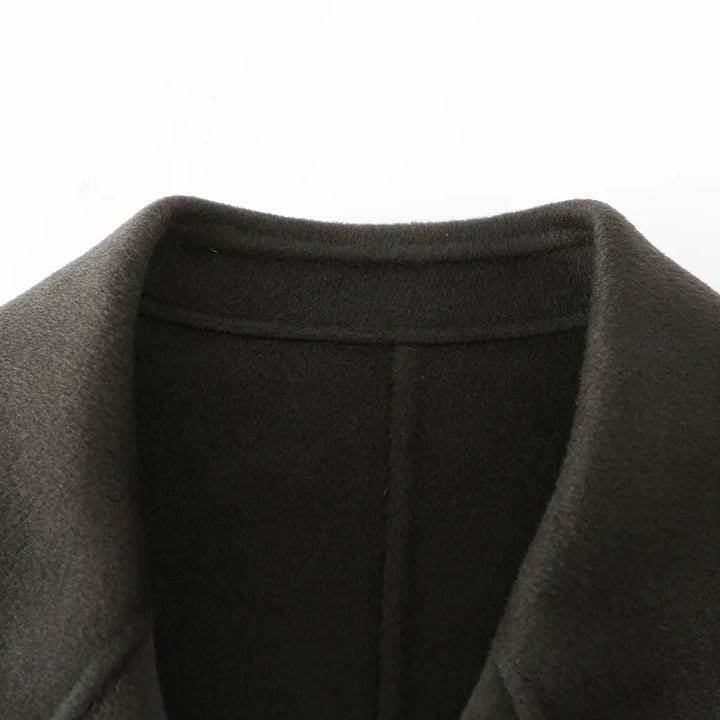 Mens Long Wool Blend Overcoat