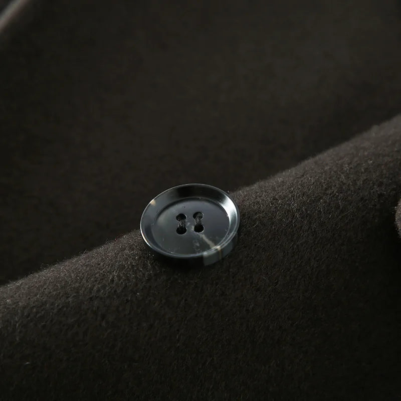 Mens Long Wool Blend Overcoat