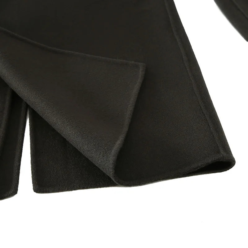 Mens Long Wool Blend Overcoat