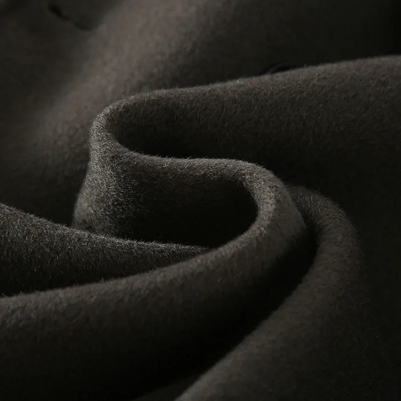 Mens Long Wool Blend Overcoat