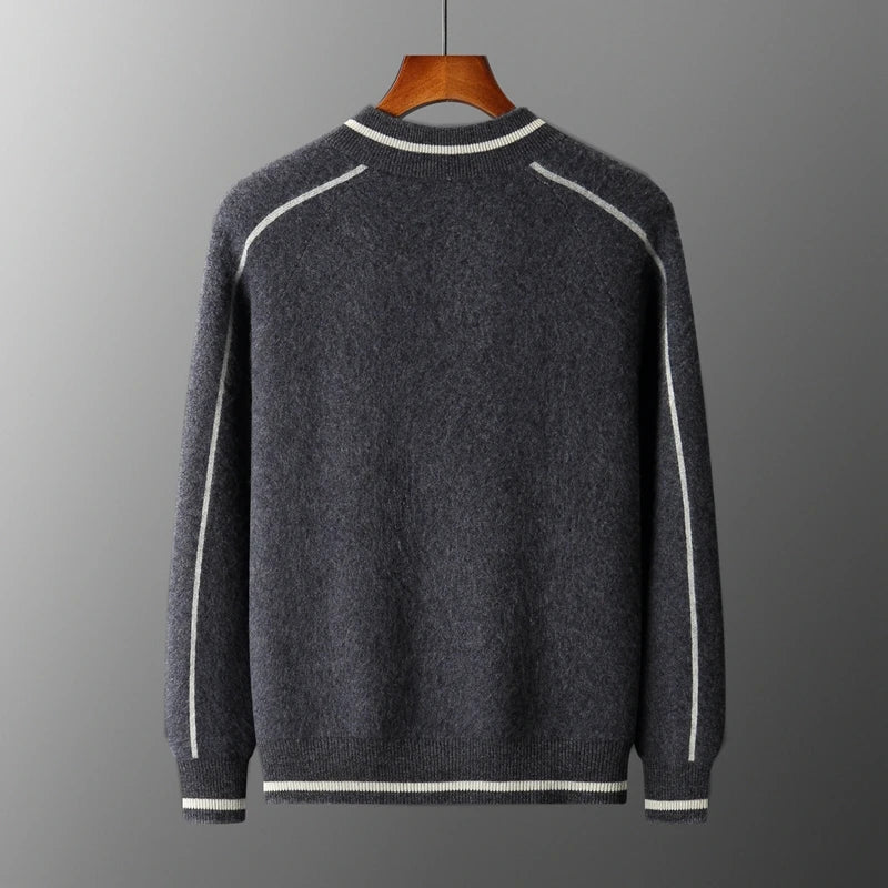  Mens Luxe Knit Zip-Up Cardigan